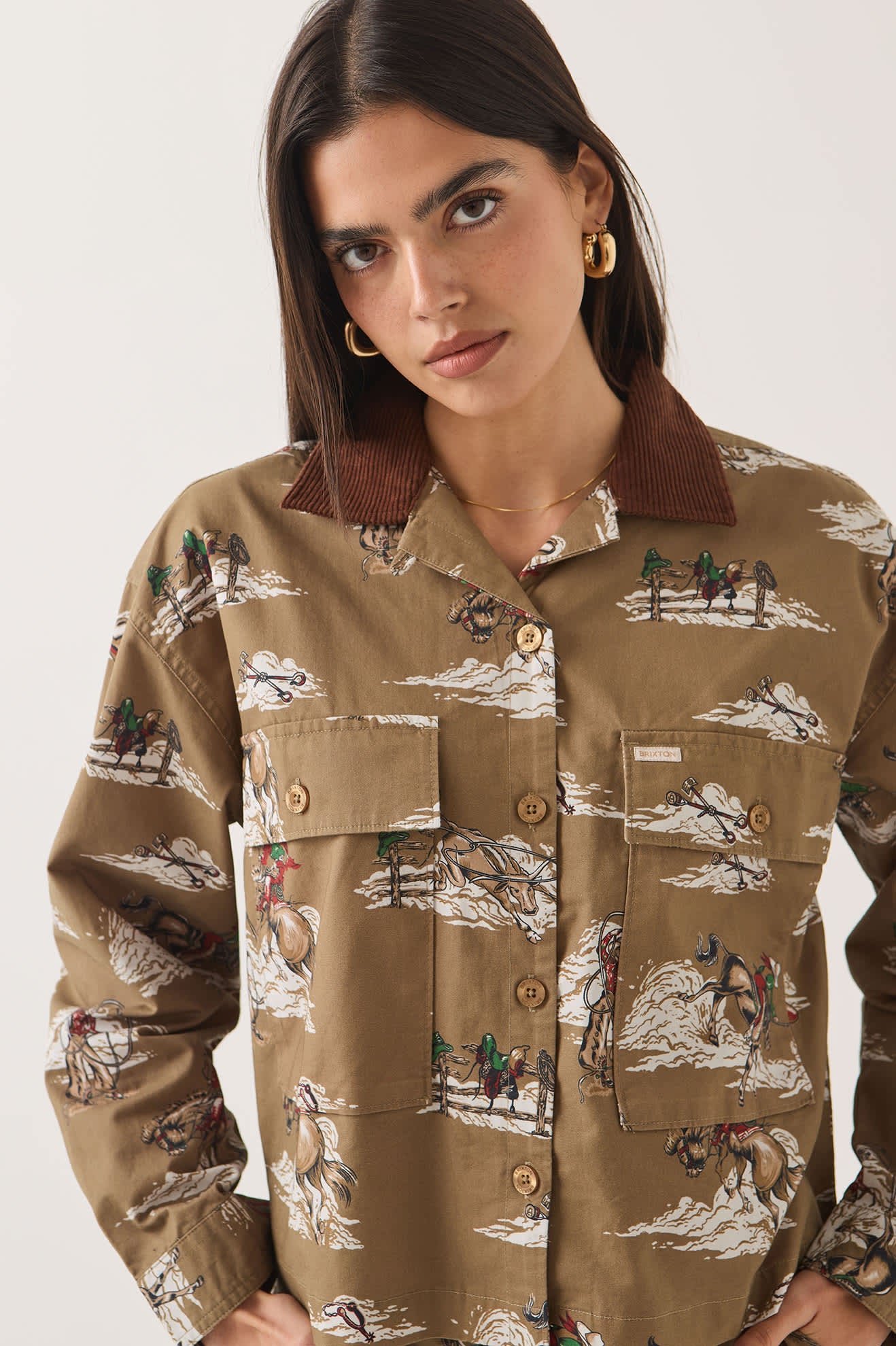Brixton, Utopia Overshirt, Mid Century Cowboy Print
