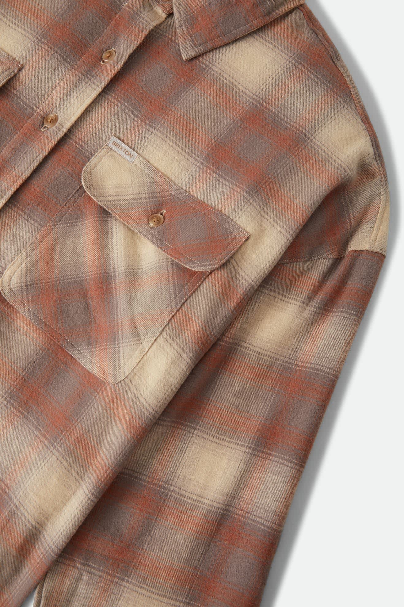 Brixton, Bowery Crop Women's Overshirt, Soft Tan Window Plaid