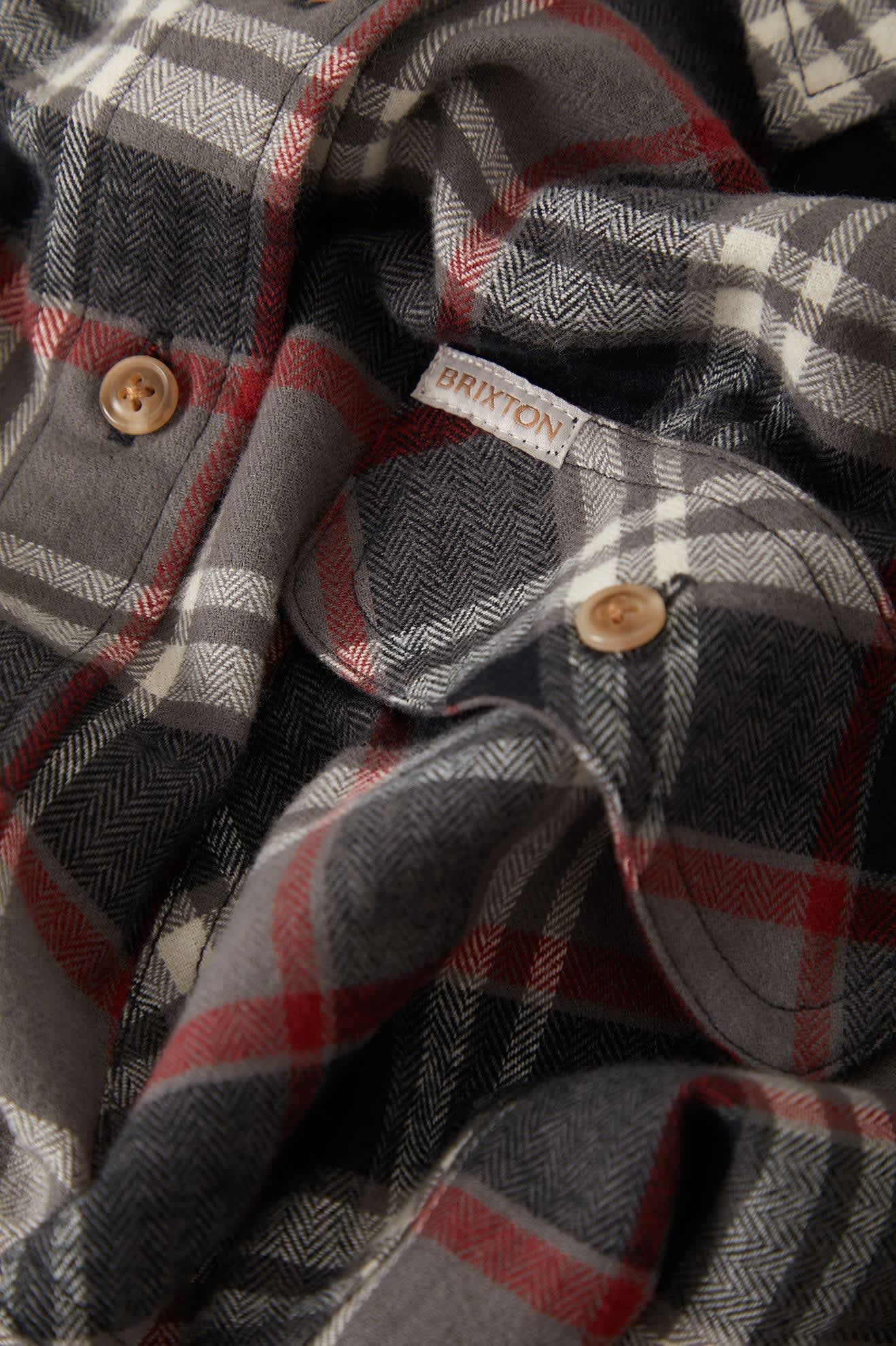 Brixton, Bowery Crop Women's Overshirt, Washed Black Plaid