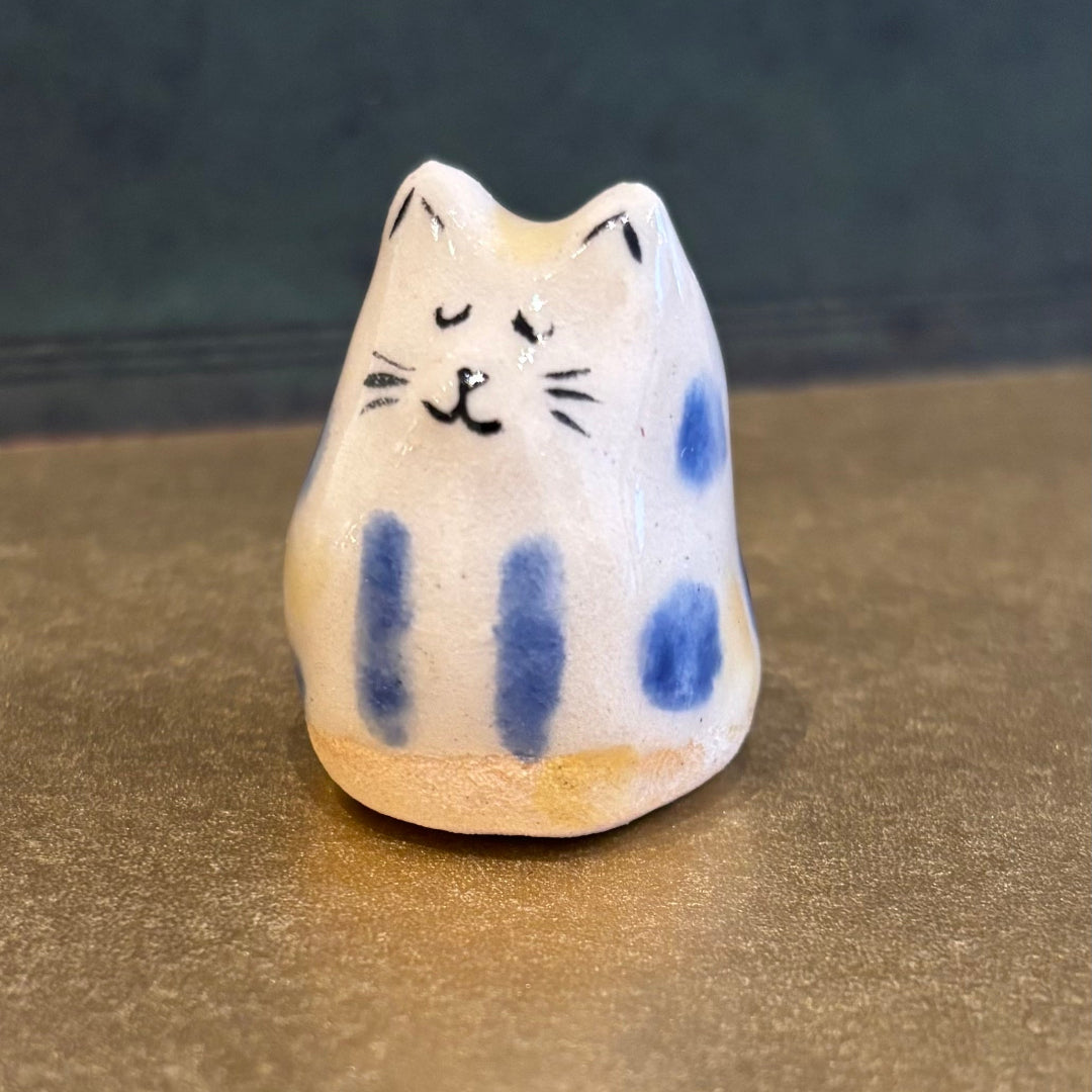 Mini Handmade Ceramic Cat Figurine