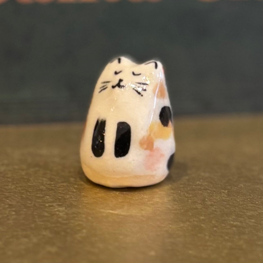 Mini Handmade Ceramic Cat Figurine