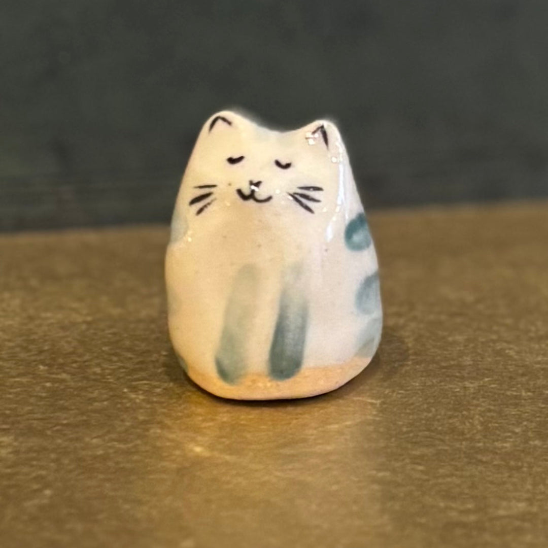 Mini Handmade Ceramic Cat Figurine