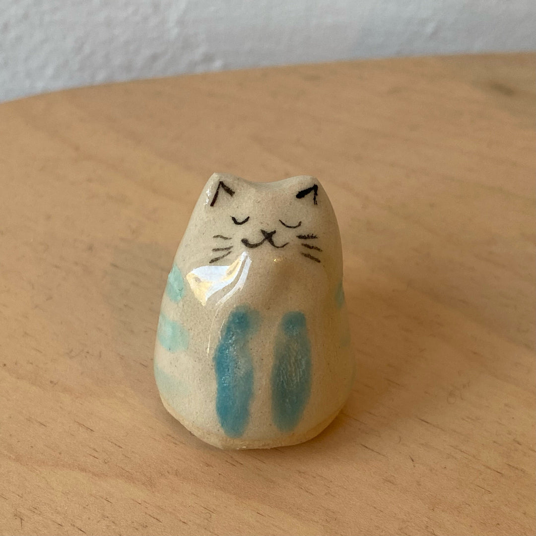 Mini Handmade Ceramic Cat Figurine