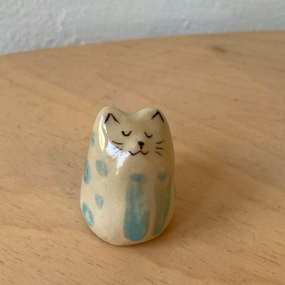 Mini Handmade Ceramic Cat Figurine