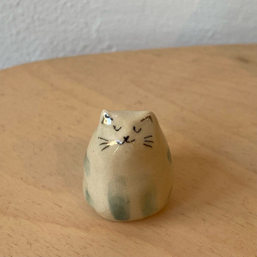 Mini Handmade Ceramic Cat Figurine