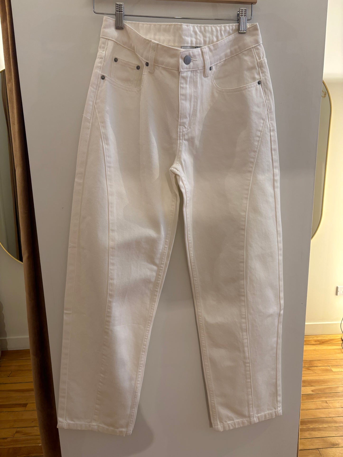 Rhythm, Low Rise Barrel Denim Pant, White