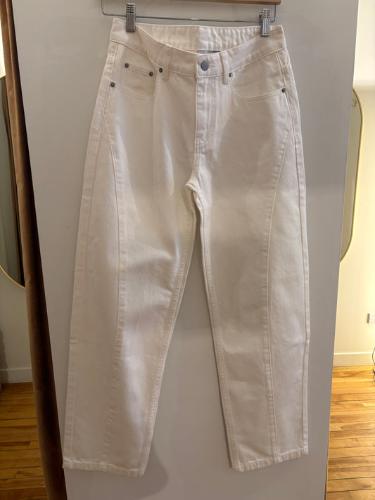 Rhythm, Low Rise Barrel Denim Pant, White