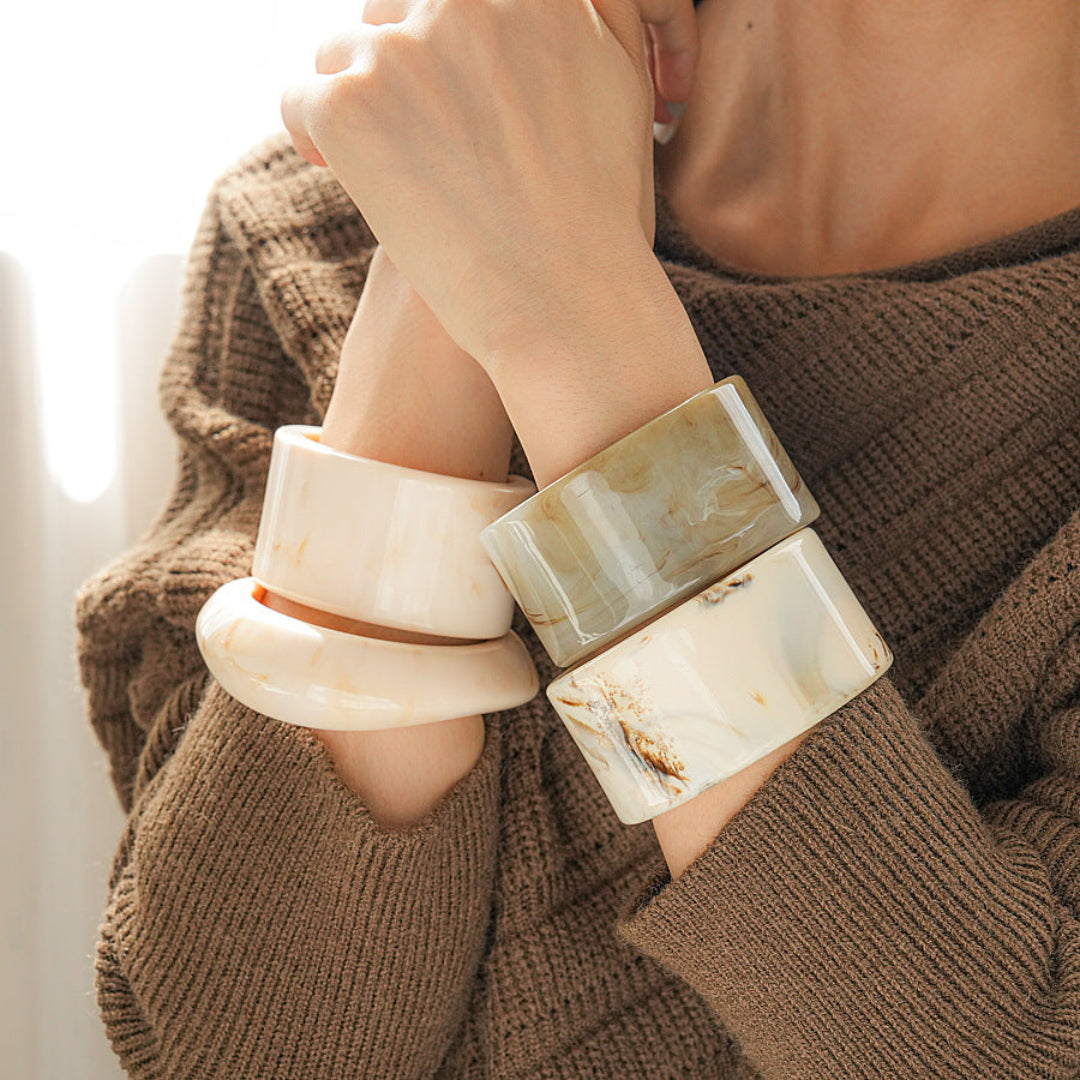 Modern Fable, Marbled Resin Open Cuff
