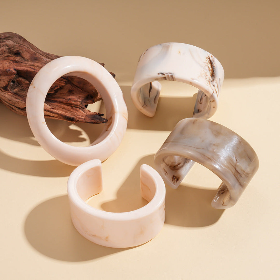 Modern Fable, Marbled Resin Open Cuff