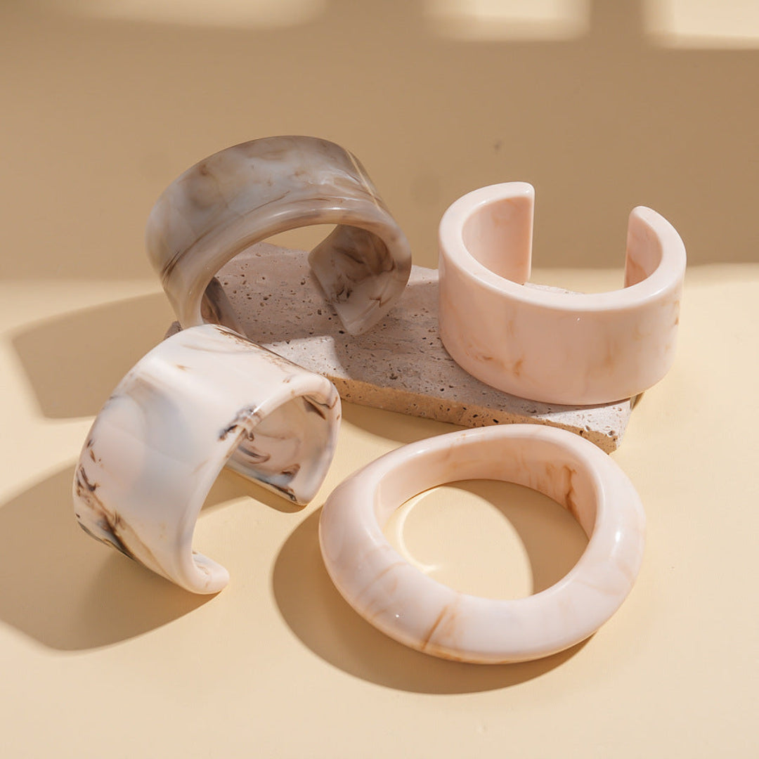 Modern Fable, Marbled Resin Open Cuff