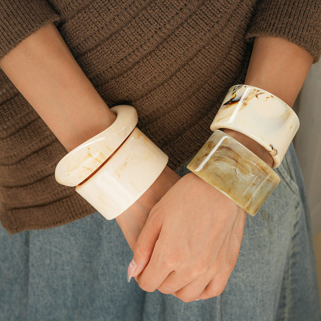 Modern Fable, Marbled Resin Open Cuff