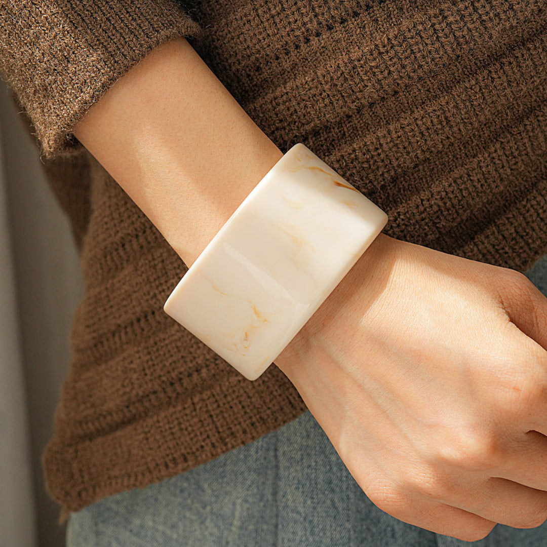 Modern Fable, Marbled Resin Open Cuff