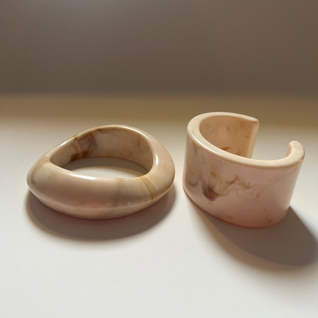 Modern Fable, Marbled Resin Open Cuff
