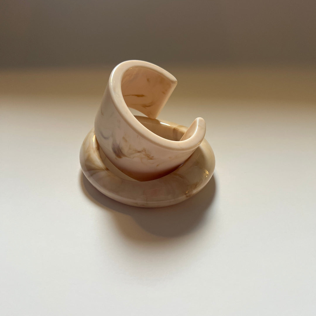 Modern Fable, Marbled Resin Open Cuff