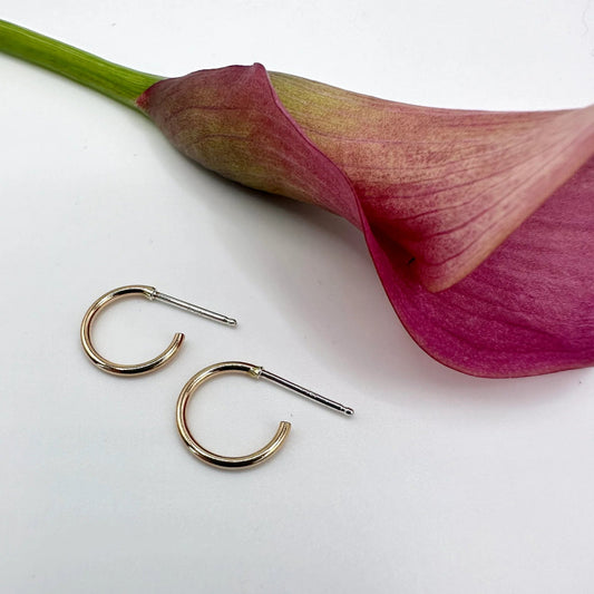 Open Fire, Tiny Hoops, 14K Goldfill