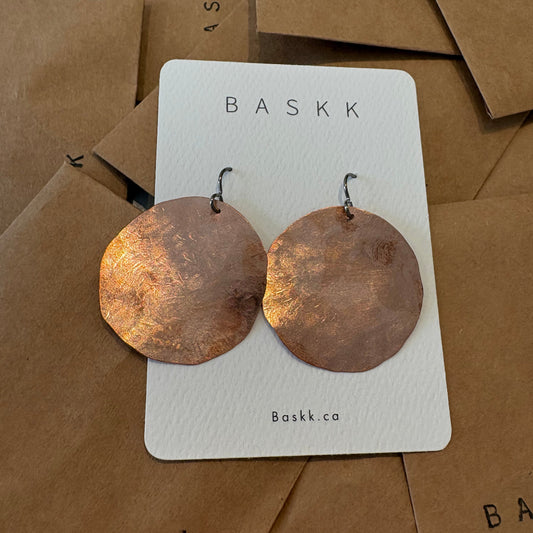 Baskk, Large Copper Circle Earrings