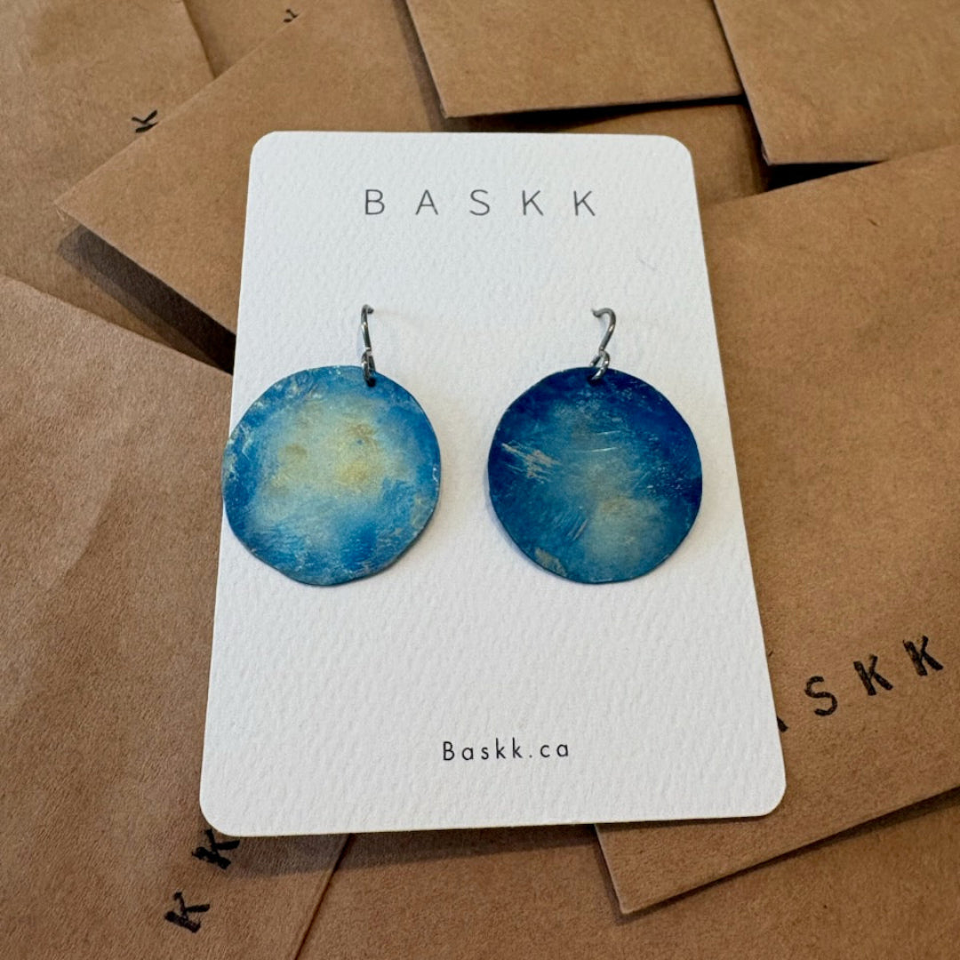 Baskk, Medium Titanium Circle Earrings