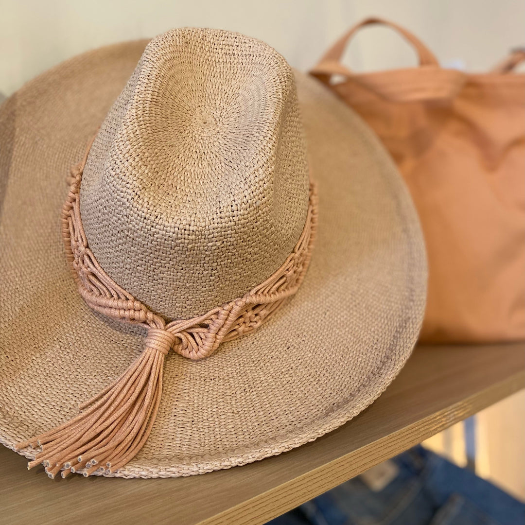 Brixton, Matteo Straw Hat, Soft Pink