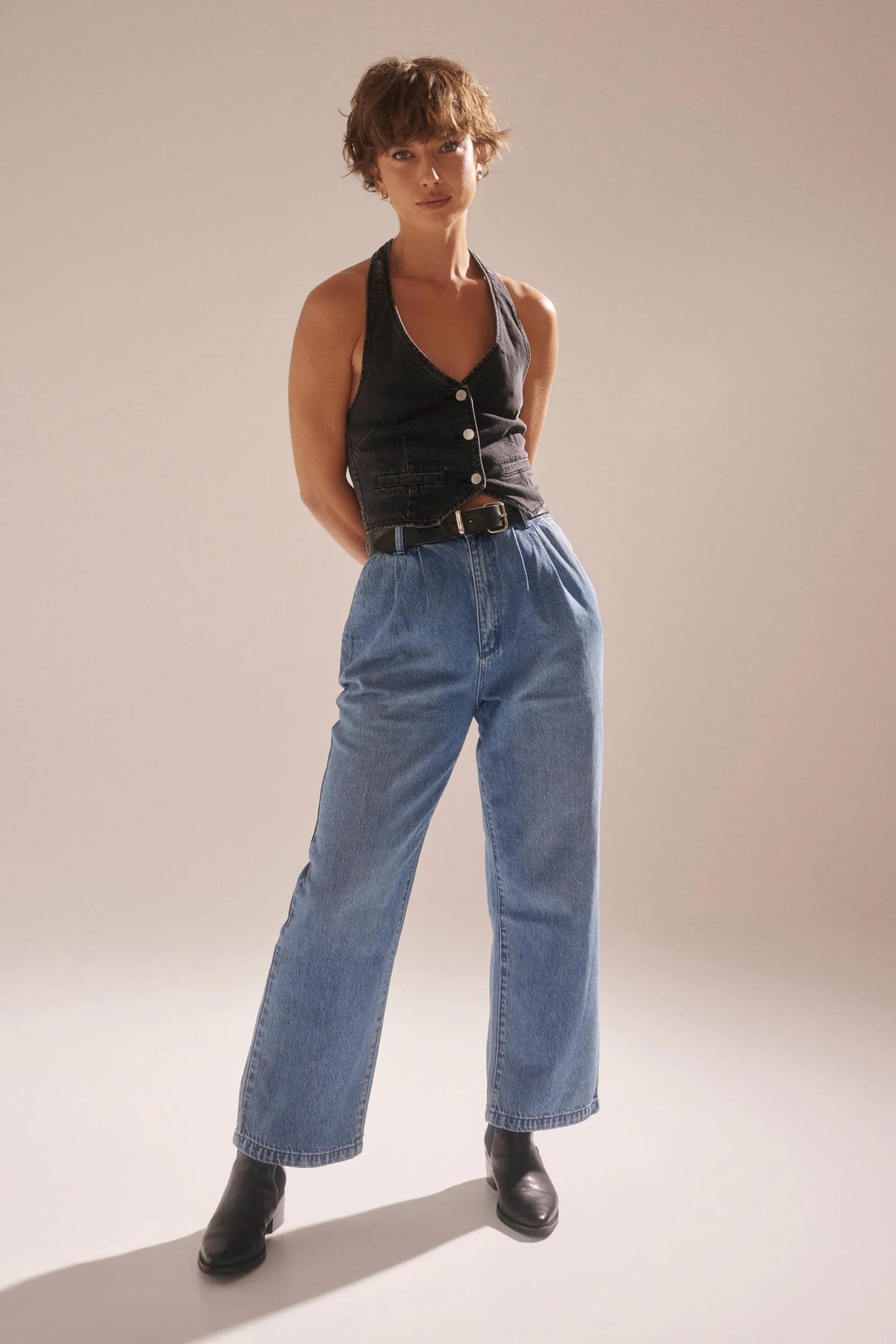 Rolla's, Chloe Pleat Pant, Azure