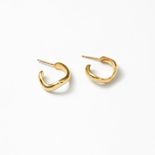 Small Riley Organic Gold Hoops