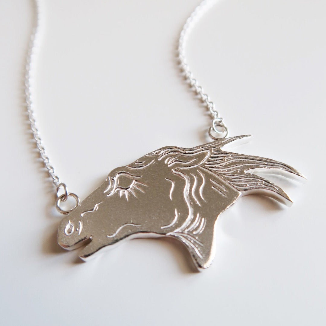 Horse Necklace, Silver