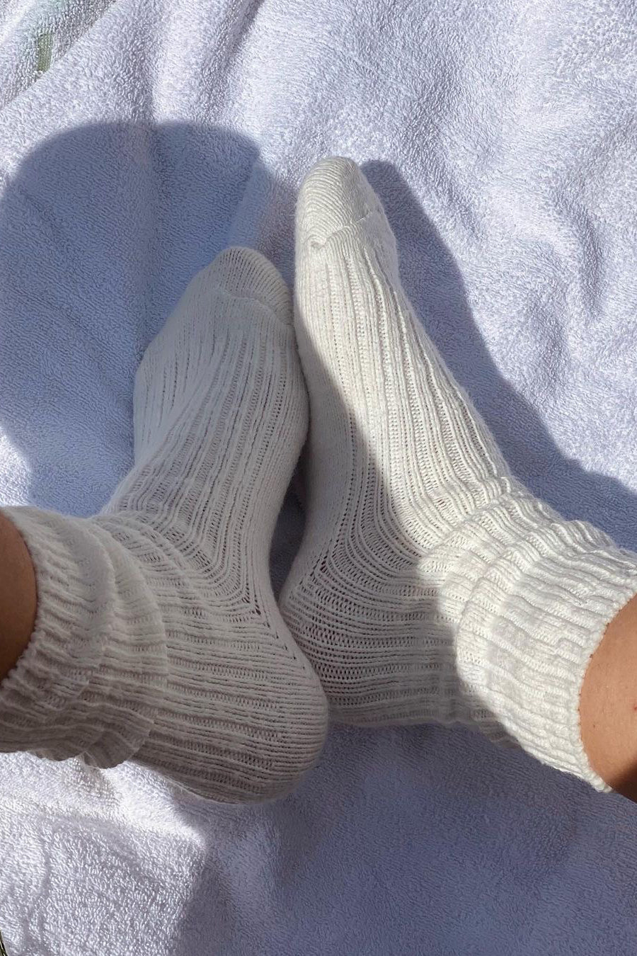 Cottage Socks, White Linen