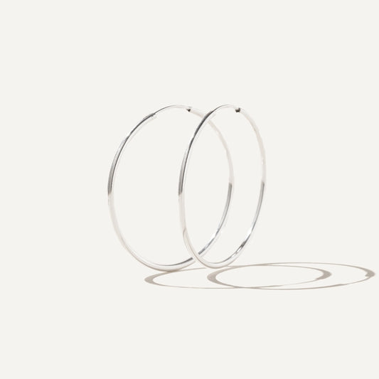 Infinity Hoops, Sterling Silver