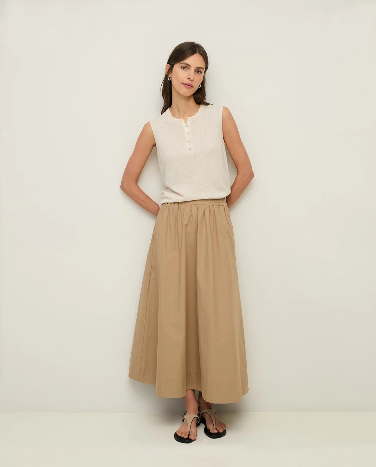 Yerse, Midi Poplin Skirt