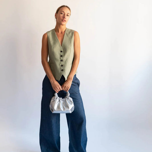 HVISK, Jolly Shiny Structure Bag, Cloud Silver
