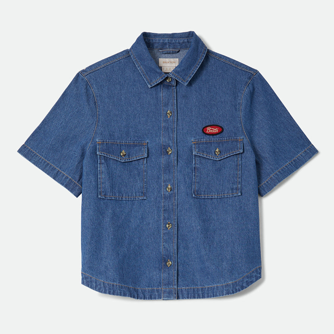 Brixton, Mechanics W S/S Woven, Medium Chambray
