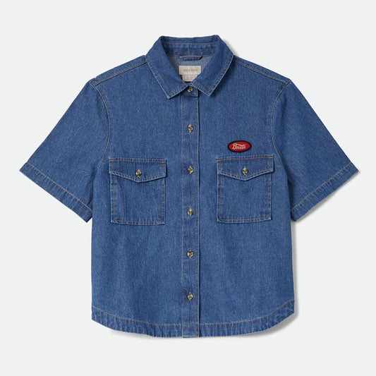 Brixton, Mechanics W S/S Woven, Medium Chambray