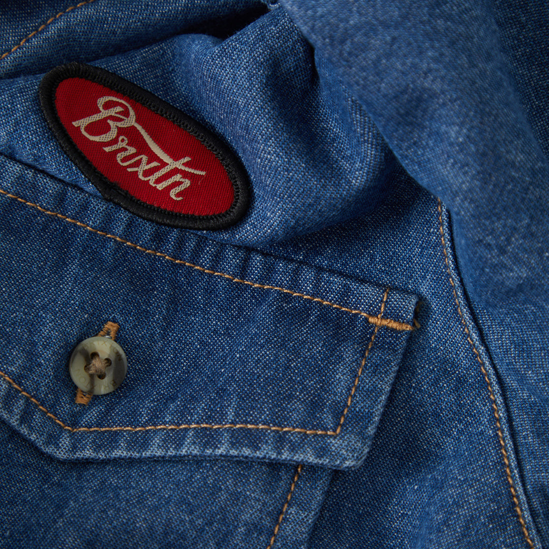Brixton, Mechanics W S/S Woven, Medium Chambray