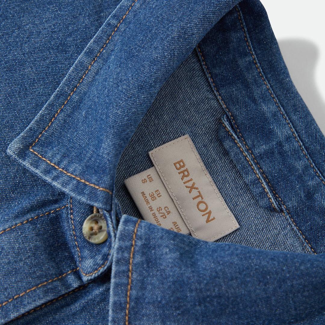 Brixton, Mechanics W S/S Woven, Medium Chambray