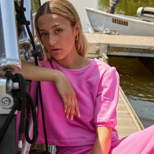 Marigold, Celine, Puffy Sleeve T-Shirt, Pink