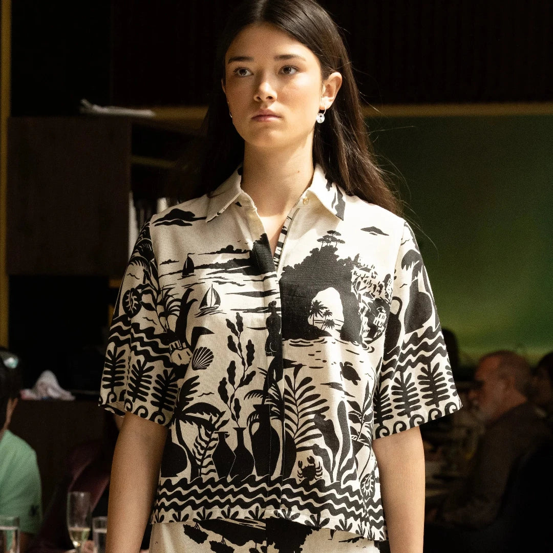 Marigold, Norah Shirt, Santorini Pattern