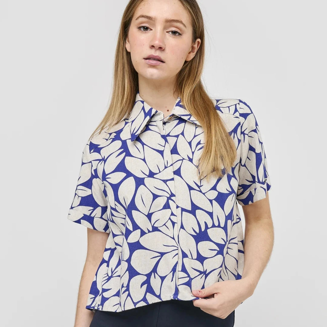 Marigold, Sara Top, Blue Flowers