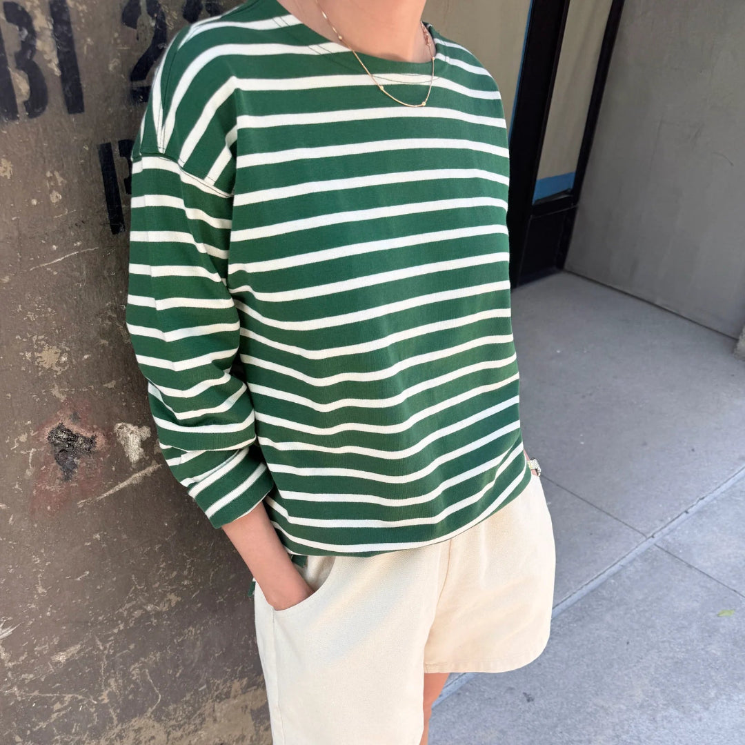 Le Bon Shoppe, Marseille Top, White Stripe on Pine