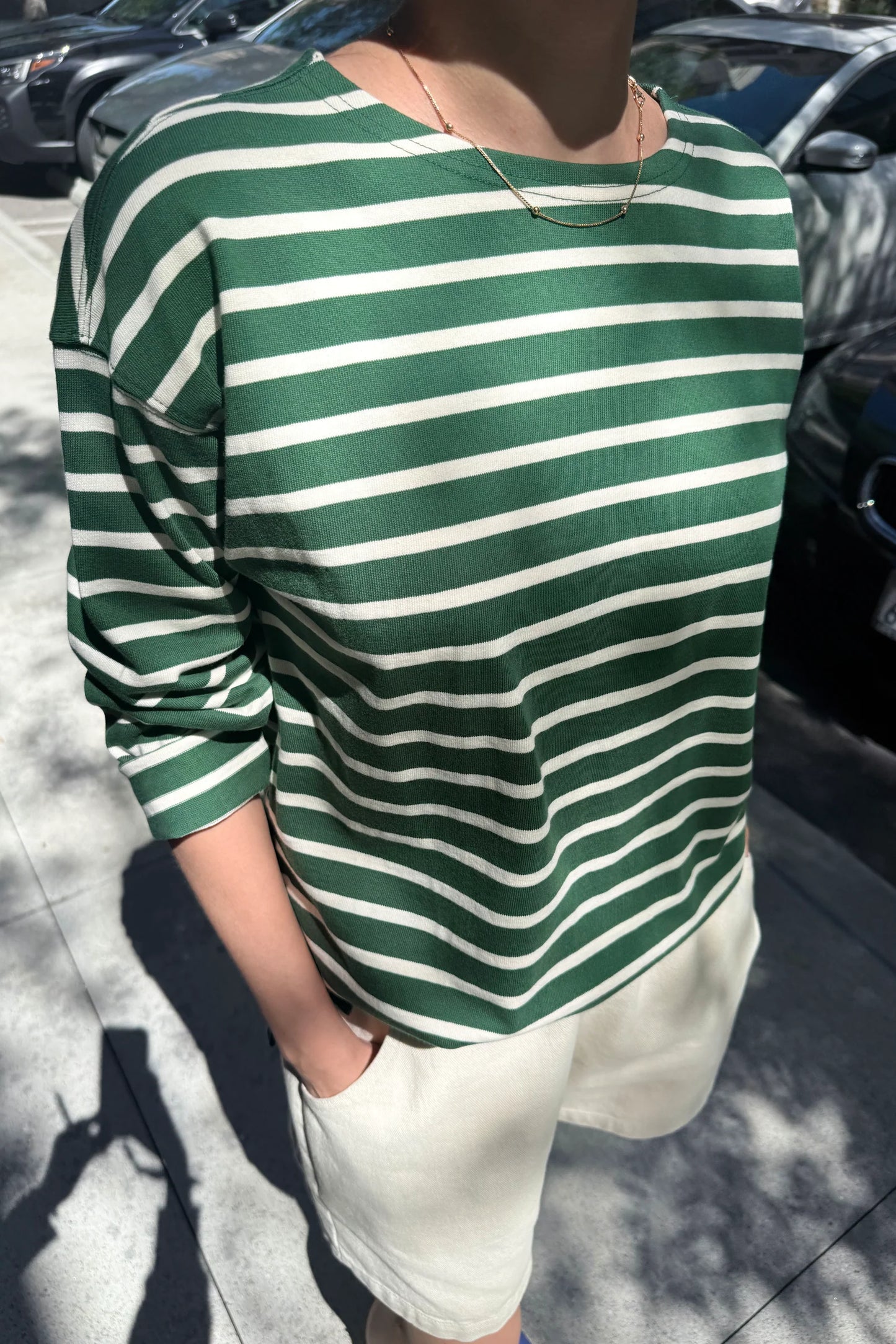 Le Bon Shoppe, Marseille Top, White Stripe on Pine