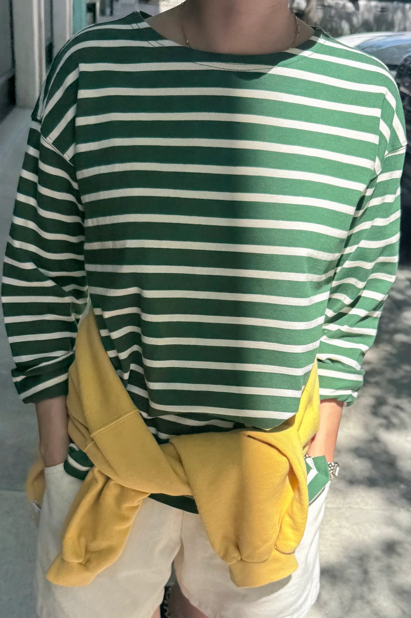Le Bon Shoppe, Marseille Top, White Stripe on Pine