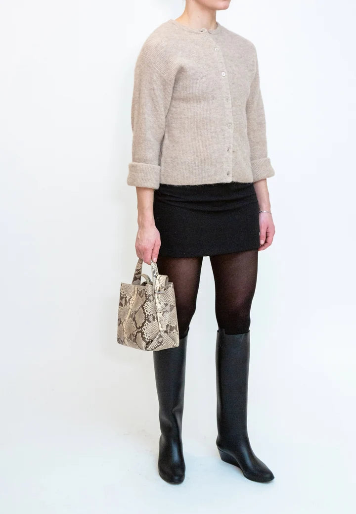 Hvisk, Molly Scaly Structure Bag, Ivory