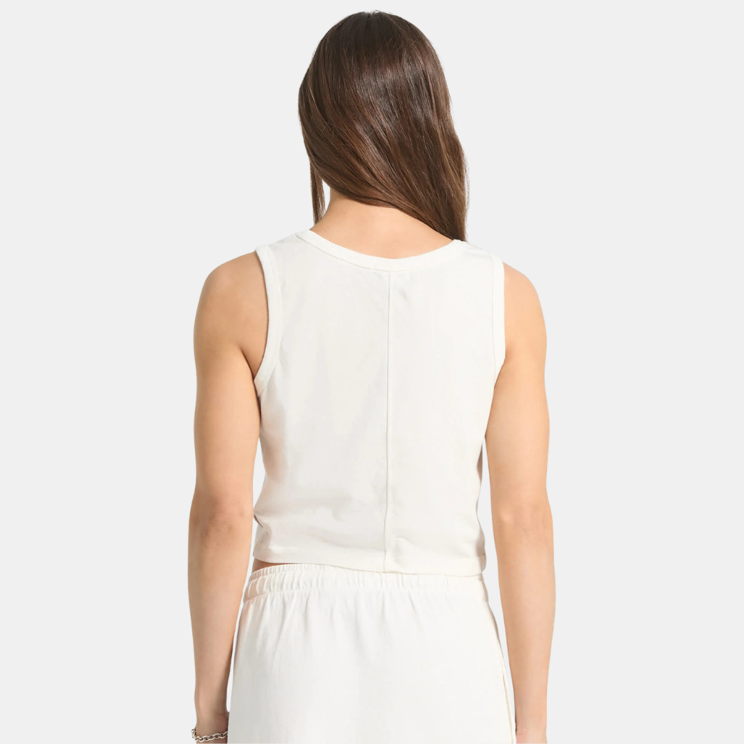 Brixton, Carefree Organic Garment Dye Cropped Tank, Off White