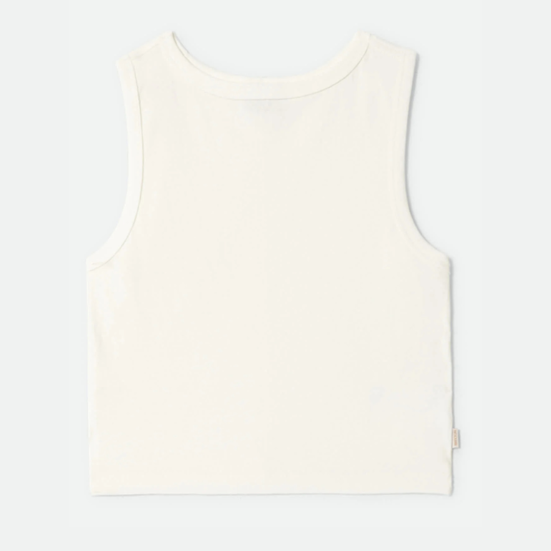 Brixton, Carefree Organic Garment Dye Cropped Tank, Off White