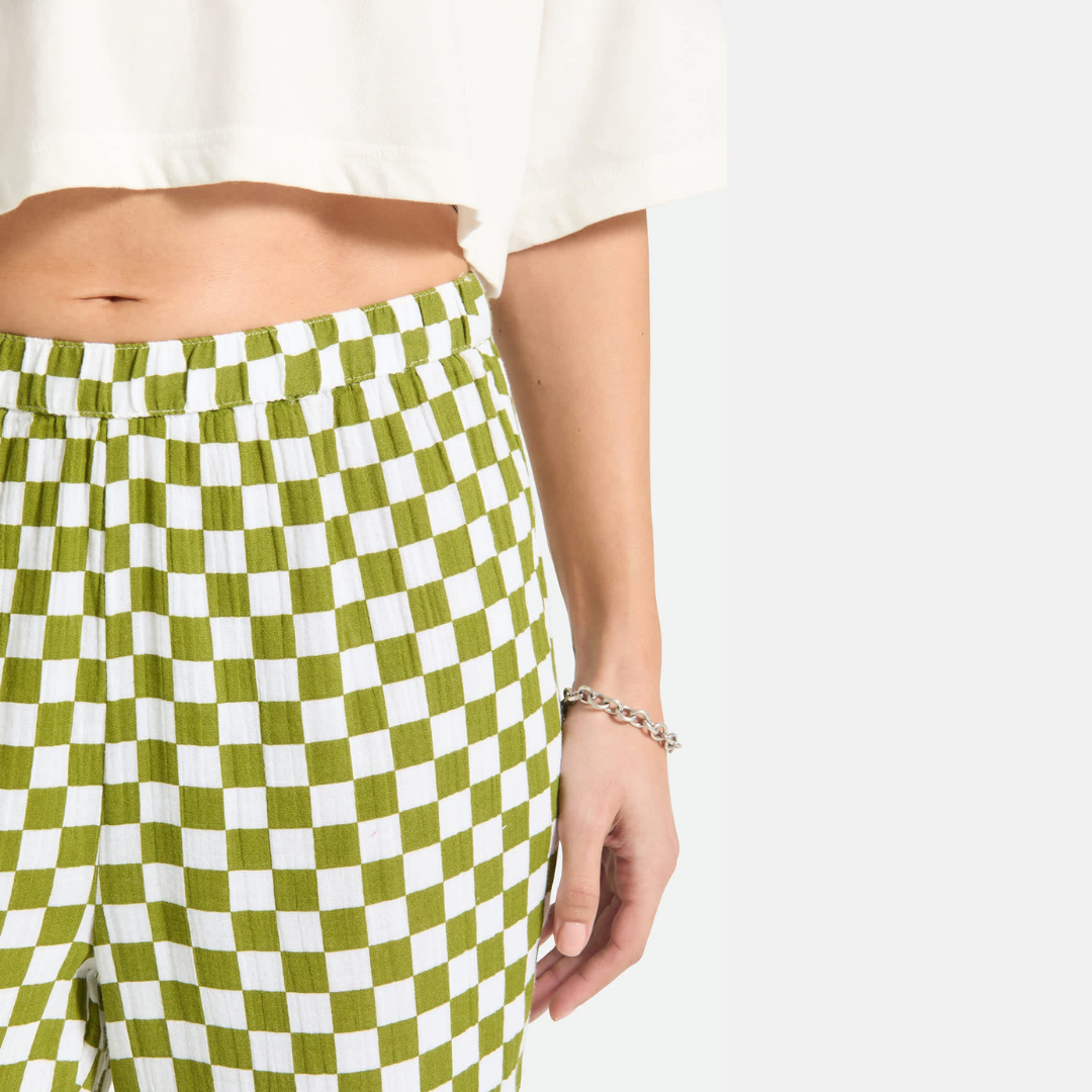 Brixton, Lola Lounge Pant, Sublime Green Checkerboard