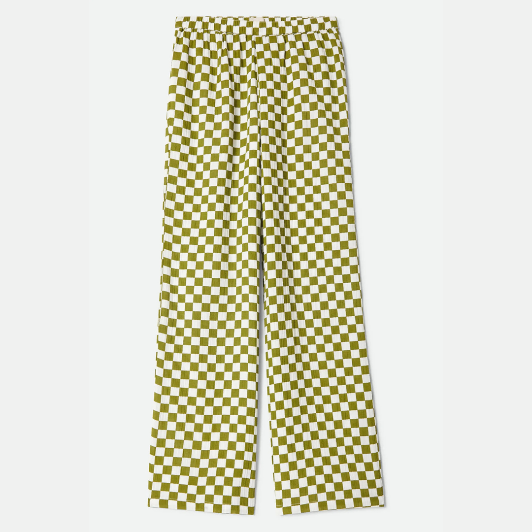 Brixton, Lola Lounge Pant, Sublime Green Checkerboard