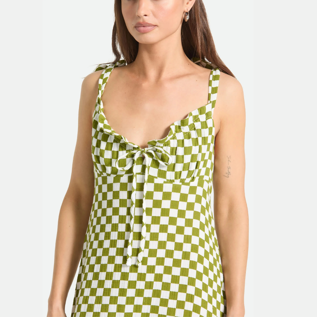 Brixton, The Tie Dress, Sublime Green Checkerboard