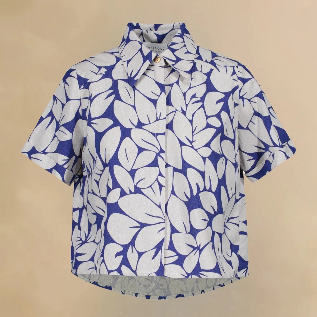 Marigold, Sara Top, Blue Flowers