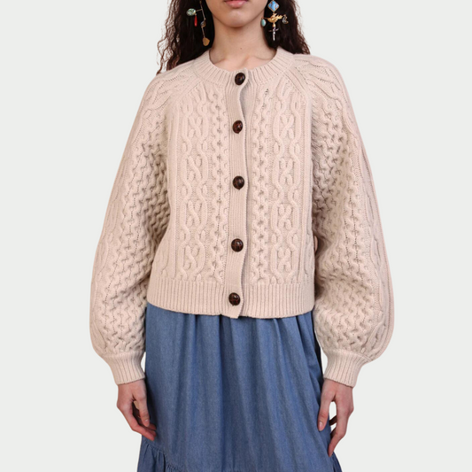 Quince Cardigan, Cream *Only 1 size 8*