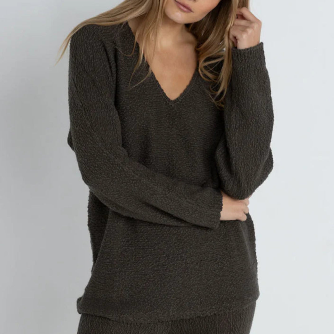 Rhythm, Adele Oversized Long Sleeve Top, Graphite