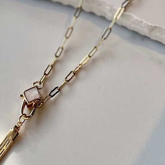 Frug, 14K Goldplate Tassel Necklace and Pearl Accent FNJ38