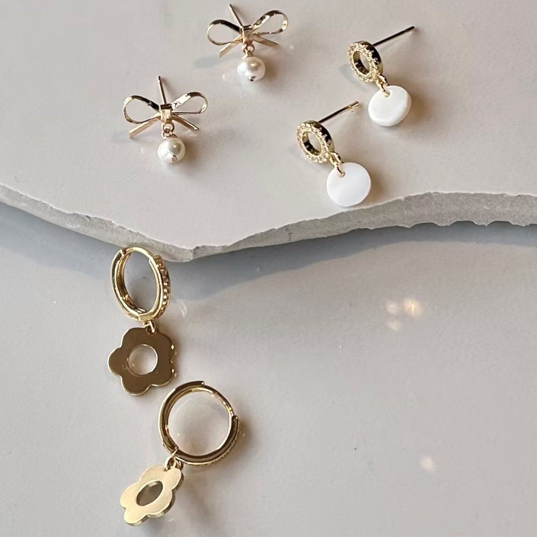 Frug, 14K Goldplate Flower Earrings FEJ30SET